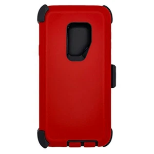 Heavy Duty Tough Shockproof Case Cover w/ Clip RED/BLACK For Samsung S9 - Picture 1 of 1