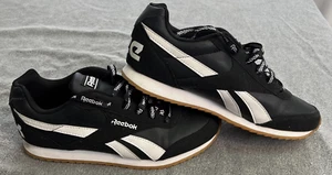 Reebok Classic Shoes Youth Sz 5 Black Leather Low Top Sneakers Trainers - Picture 1 of 10