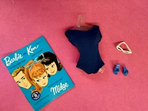 Vintage '63 Barbie 🍃🌼Navy Blue Helenca Swimsuit, Sunglasses, Heels & More🌼🍃 - Picture 1 of 6