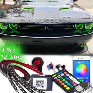 For 08-22 Dodge Challenger Aura DRL Halo Light Kit Headlight Demon/Angel Eye 4PC - Picture 1 of 11