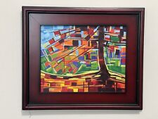 Enrique Zaldivar, Original Acrylic painting, Cubism, Abstract, Tree, Cuban Art