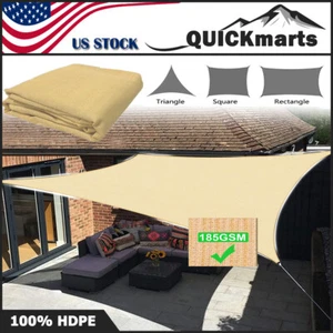 Sun Shade Sail Patio Awning Outdoor Garden Pool Backyard Canopy UV Shelter Cover - Picture 1 of 14