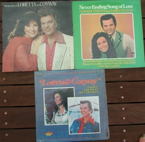 LORETTA LYNN & CONWAY TWITTY COLLECTION, 3x BULK LOT LP RECORDS Best of Country - Picture 1 of 7