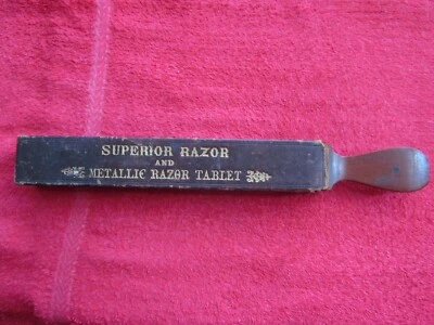 VINTAGE SUPERIOR RAZOR STROP WITH HONE STONE & RAZOR STORAGE COMPARTMENT - Image 1 of 4