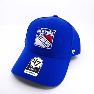 '47 Brand New York Rangers Hat Mens Blue Adjustable Strap NHL Cap Hockey New - Picture 1 of 13