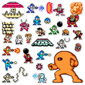 Mega Man Stickers Nintendo NES Pixel Art 25 Sticker Pack