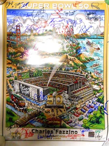 Alyssa Milano Ezekiel Elliott Dwight Clark Steve Young Signed SB Football POSTER - Picture 1 of 12