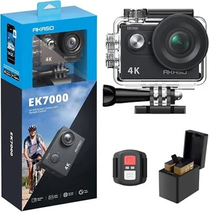 AKASO EK7000 4K30FPS 20MP WiFi Action Camera with EIS Ultra HD Black - Picture 1 of 9