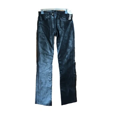 Xelement Women’s Advanced Motorcycle Leather Straight Pants Raw Hem Size 6 NWT - Image 1 of 4
