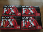 SONY FX 90 Minutes Blank Audio Media Recording Cassette Tapes NEW AND SEALED x4