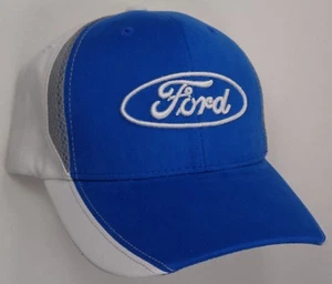 Cappello Cappello Con Licenza Ford Ovale Bianco Blu Grigio CF - Foto 1 di 1