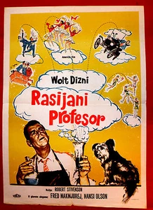 ABSENT MINDED PROFESSOR 1961 WALT DISNEY FRED MACMURRAY SELTEN EXYU FILMPLAKAT 2 - Bild 1 von 1