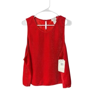 NWT Cinema Etoile Camisole Womens 3X Red Metallic Thread Sheer Basic Layering - Picture 1 of 12