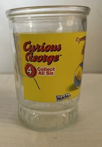 Curious George Welch's Collector's Glass Jelly Jar Cup Vintage #4 Yellow - Picture 1 of 6