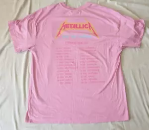 More details for metallica pink 1984 european tour repro t shirt medium rock metal