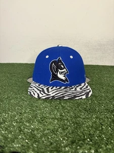 Duke Blue Devils hat cap snap back blue black Zubaz Zephyr Y2K wool vintage mens - Picture 1 of 8