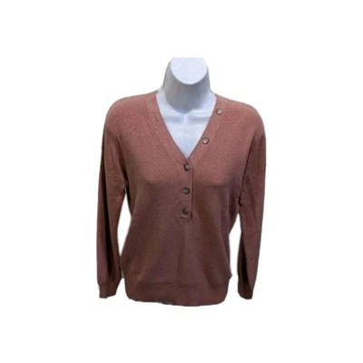 NUEVO CON ETIQUETAS LOFT Henley Pullover Suéter Manga Larga Para Mujer S Hombro Caído #4 Foto 1 de 4