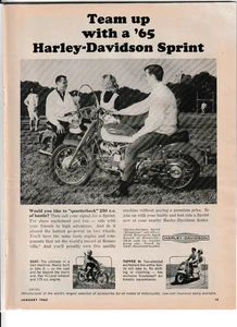 1965 Harley - Davidson Sprint Motorcycle Magazine Ad - Picture 1 of 1