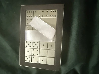 Vintage Silver Tone Domino Set In Tin - Image 1 of 4