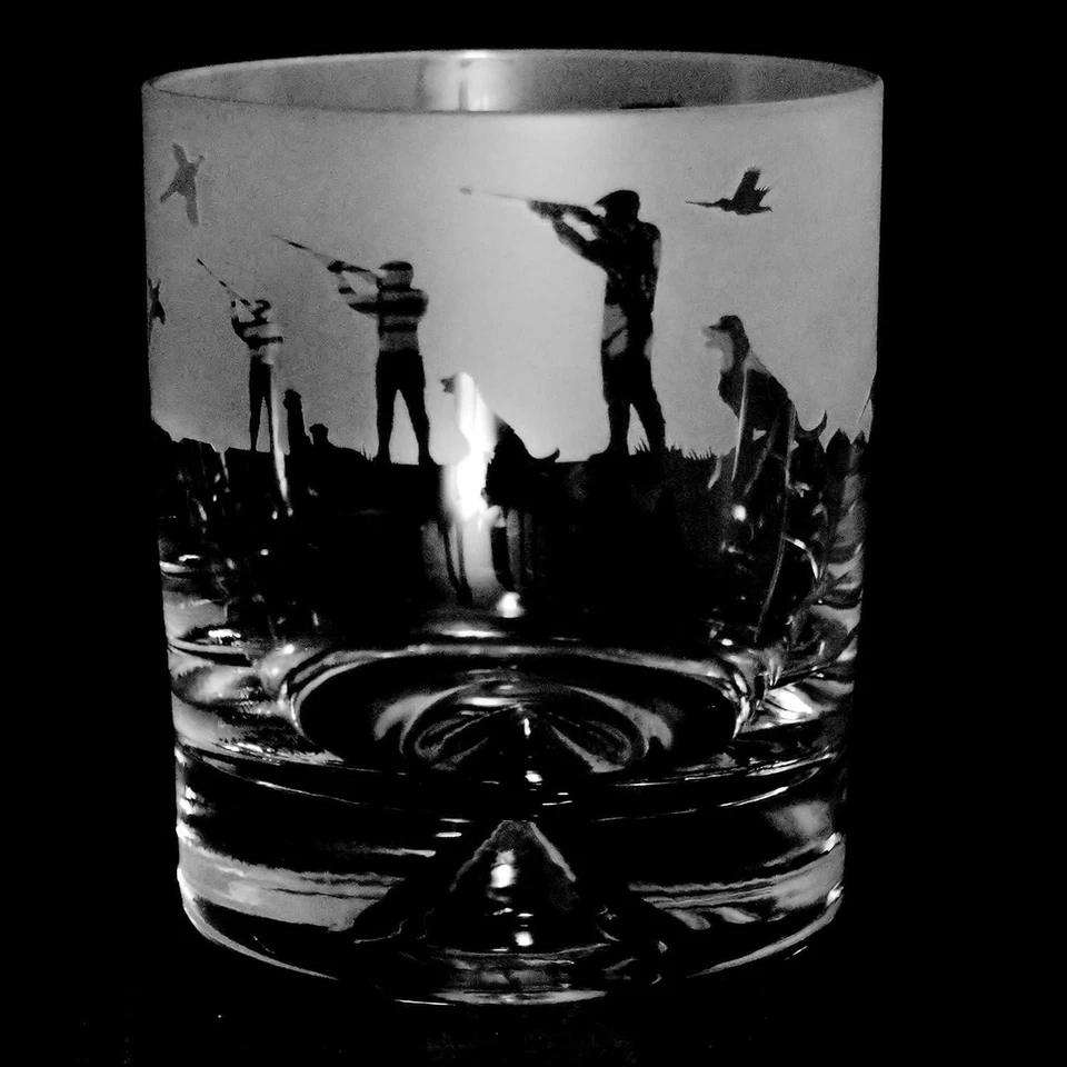 MILFORD COLLECTION Animo Glass Shooting Scene Whisky Tumbler