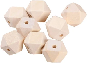 100Pcs Geometric Wooden Beads Unfinished Wood Beads Wood for Craft Wooden DIY Sp - Picture 1 of 7