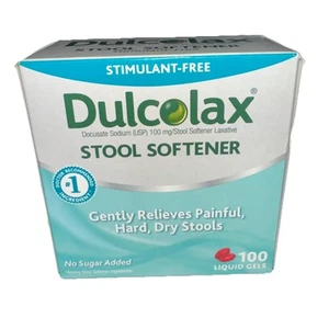 Dulcolax Stool Softener No Sugar Added. 100 Liquid Gels. Exp. 2026 - Picture 1 of 2
