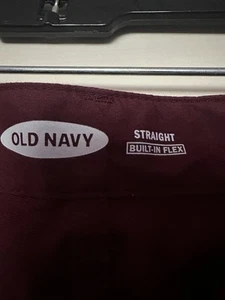 NWT Old Navy Boys Pants Built In Flex Size 14 Straight - maroon / burgundy - Picture 1 of 8
