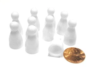 Set of 10 Halma 25mm Pawns Pawn Peg Pegs Board Game Play Pieces - White - Picture 1 of 2