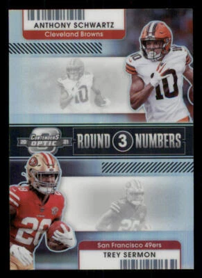 2021 Panini Contenders Optic Round Numbers #18 Anthony Schwartz/Trey Sermon - Image 1 of 2