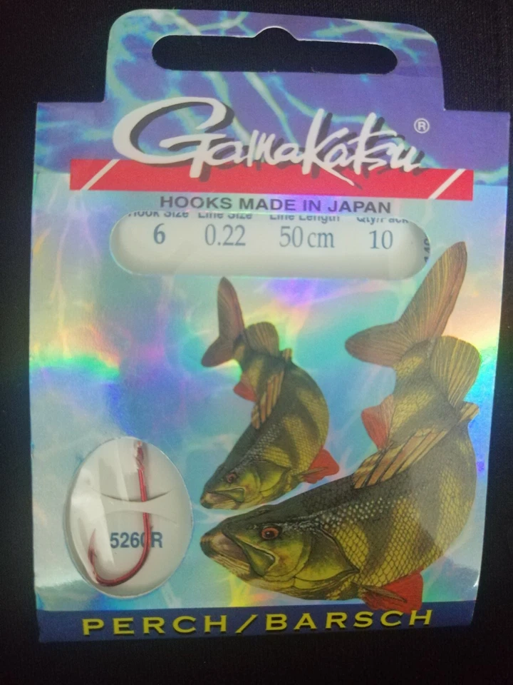 Gamakatsu LS-5260R 5260 Barsch Rot Gr. 6 50cm 140116006022 Angelhaken Haken