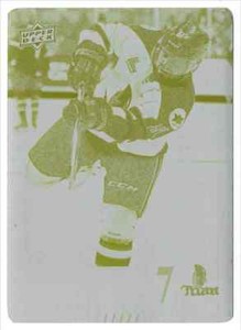 2017-18 UD CHL PRINTING PLATE YELLOW LIAM MURPHY 1/1 ACADIE-BATHURST TITAN #217