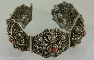 Vintage  Armreif - mit „Koralle“ / 835 Silber - Picture 1 of 7