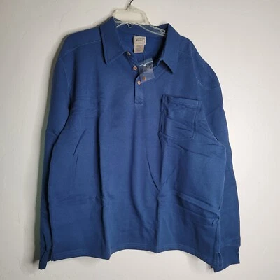 Scandia Woods Size 2XL Mens Navy Blue Long Sleeve Shirt Solid Blue Fleece Lined - Image 1 of 4
