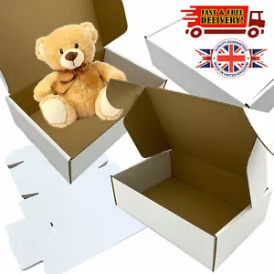 More details for white postal boxes *royal mail small parcel mailing gift packet strong cardboard