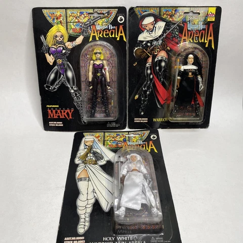Warrior Nun Areala 1997 X3 Action Figures Sealed - Shotgun Mary Holy White Nun Cover