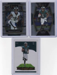 Lote de 3 tarjetas de novato 2021 de Devonta Smith Select Magnitude Philadelphia Eagles - Imagen 1 de 2