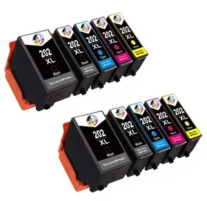 10 Ink Cartridge for Epson 202XL XP-6000 XP-6005 XP-6100 XP-6100 XP-6105 - Picture 1 of 8