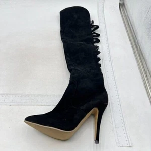 Black Cutout Back Women Sexy Thigh High Long Boots Over The Knee High Heels Shoe - Picture 1 of 7