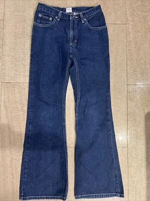 VINTAGE CALVIN KLEIN CK JEANS GIRLS SIZE 12  High Waist Flare Bootleg Dark Blue - Image 1 of 4