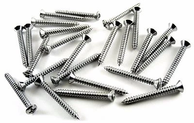Ford Chrome Interior Screws- #6 x 1-1/4" Long- #6 Oval Head- 25 screws- #271 - Image 1 of 4