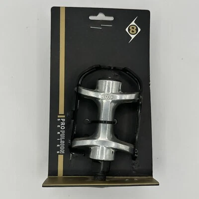 Par de pedales de pluma de aleación de carretera Origin8 de 1/2" negro plateado punta clip Wellgo 888 Foto 1 de 4