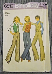 Simplicity Sewing Pattern 6519 Misses Vest & Pants Size 12 Bust 34 - Picture 1 of 4