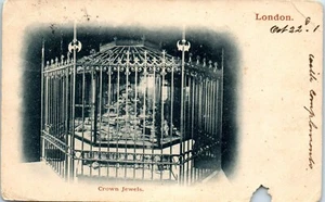 Crown Jewels London, England UDB Postcard Postmarked 1901 - Picture 1 of 2