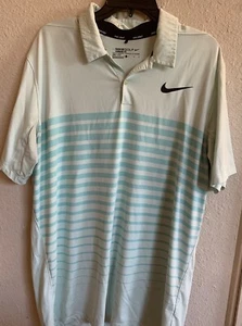 Nike Dri Fit Golf Shirt Size L Short Sleeve Polo - Picture 1 of 4