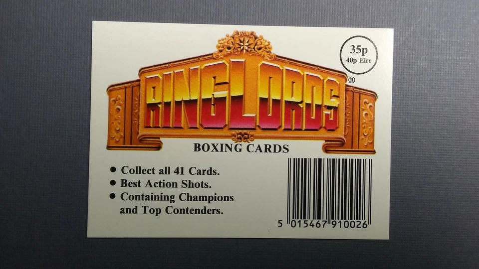 1991 Ringlords Boxing Wax Pack Cover Card - U.K. - Image 1 of 1