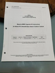 Nokia 9712 eNodeB Estación Base Exterior Gabinete MIMO Kit de Actualización Instrucciones - Imagen 1 de 5