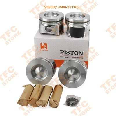 4pcs V3800 Piston Kit & Piston Ring & Pin For Kubota V3800 Engine Rebuild Kit - Image 1 of 4