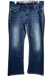 ARIAT REAL DENIM HERREN BOOTCUT BLUE JEANS / GR. 34R / GEBRAUCHT - Bild 1 von 3