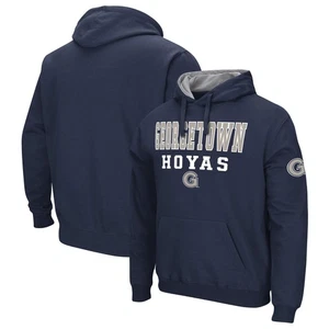 Men's Colosseum Navy Georgetown Hoyas Sunrise Pullover Hoodie - Picture 1 of 3