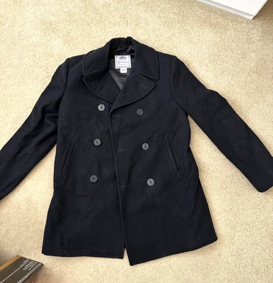US Navy Men's DSCP Quarterdeck Collection Wool Pea Coat Overcoat Size 42XL Black - Image 1 of 4